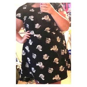Black and white floral dress